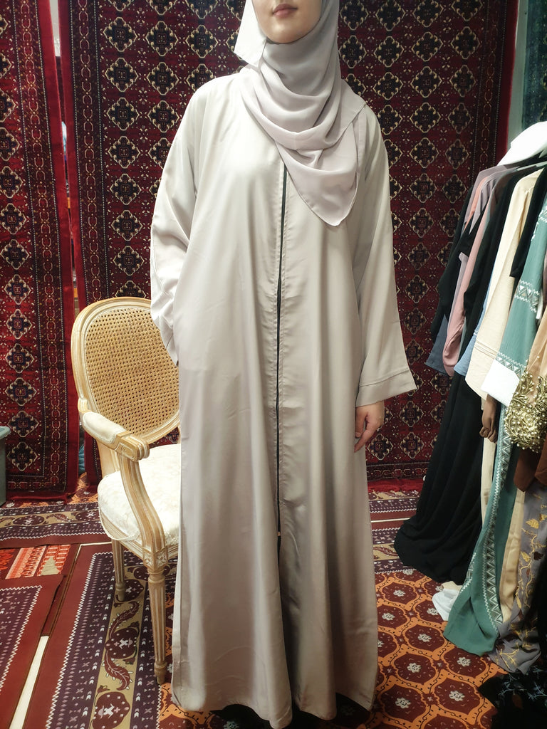 Ramadan Eid Glossy Djellaba Muslim Dress Dubai Fashion Front Zipper Silky  Abaya Lace Embroidery Muslim Robes Islam Robe WY1268
