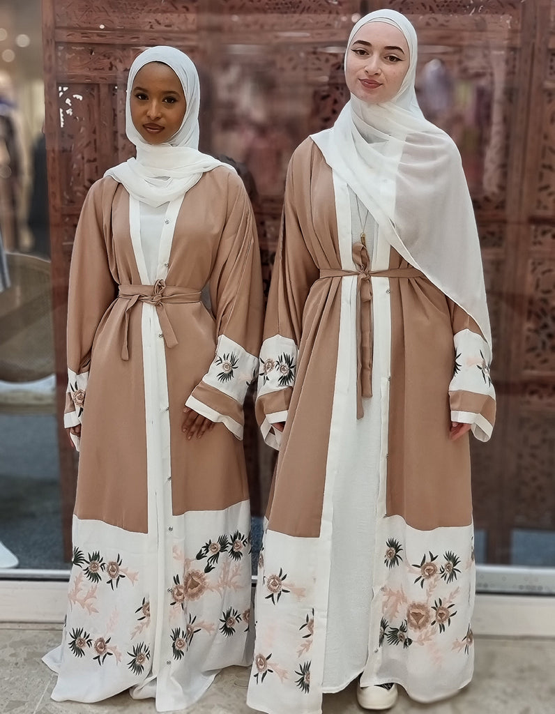 Open abaya clearance with buttons