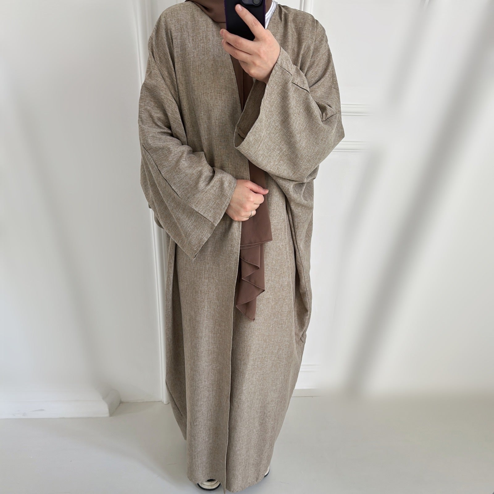 Linen Mix Open Lightweight Butterfly Kimono Abaya - Diff Colours - CLEARANCE NO RETURN